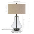 Hudson&Canal Lagos 23" Tall Table Lamp with Fabric Shade - Seeded Glass/Blackened Bronze/Flax-Clean with a soft, dry cloth and no harsh chemicals or abrasive cleaning materials