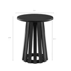 Manhattan Comfort Layla 35.4" Modern End Table - Black - Set of 2-Unique Slatted Conical Base Offers Stability with Modern Flare