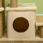 PawHut Adjustable Height Cat Stairs with Scratching Post for Sofa - Beige-Colours: Beige 