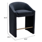 Zuo Emas Counter Stool - Midnight Grey-8