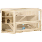 PawHut Wooden Large Hamster Cage 3-Tier with Tray-Solid wood construction for long term use