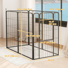 PawHut 6-Panel Foldable Dog Playpen with Door & Strap - 39" H-Includes six ground stakes for enhanced stability
