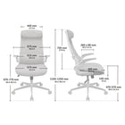 COUGAR Stryder Office Chair with Lumbar Support & Flip-Up Armrests - White-Weight Capacity: 265 lb. (120 kg)