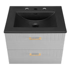 Modway Daybreak 24" Bathroom Vanity - Light Grey/Black-Wall-Mount Design