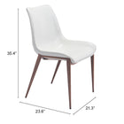 Zuo Magnus Dining Chair - White/Walnut - Set of 2-6