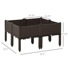 Outsunny 4-Piece Raised Garden Bed - 15.7" x 15.7" x 17.3"-Free combination design to fulfill various gardening requirements
