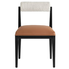 Modway Kai Boucle and Vegan Leather Dining Chair 2-Piece Set - Pearl/Tan/Black-8