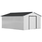 Outsunny 11' x 13' Garden Storage Shed with Foundation Kit - White-Large inner space for storing tools bicycle, garden tools, lawn care equipment and more
