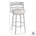 Armen Living Madrid 30" Bar Height Swivel Bar Stool in Ford Black Faux Leather & Mineral Finish-7