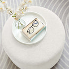 Modway Callum Large 23" Round Woven Heathered Fabric Upholstered Ottoman - Heathered Weave/Ivory-Plastic Legs