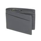 Club Rochelier Men's Slim Wallet with Zippered Pocket - Charcoal Grey-6 Card slots