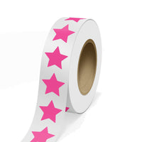 JAM Paper Standard Label Rolls - Star Shaped - 2 3/4 x 2 7/8 - Neon Pink - 125 Labels/Roll-Colour: Neon Pink | Make your mail stand out with colourful shipping address labels.