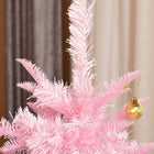 HOMCOM 5' Artificial Christmas Tree with Automatic Open - Pink-Base is detachable and foldable for easy storage 
