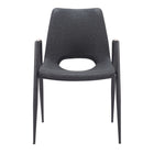 Zuo Desi Dining Chair - Black - Set of 2-Plush and durable faux leather fabric