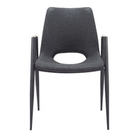 Zuo Desi Dining Chair - Black - Set of 2-Plush and durable faux leather fabric