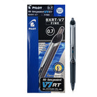 Pilot Hi-Tecpoint Grip Rollerball Pens Retractable V7 – 0.7mm – Black – 12 Pack  -Needlepoint rollerball pen