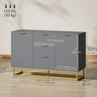 HOMCOM 47.2" L Sideboard Buffet Cabinet with Storage - Gray-MDF and metal construction ensure durability and easy maintenance