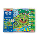 Melissa & Doug 24-Piece Wooden Animal Chase Jigsaw Spinning Gear Puzzle-Innovative design unique in the marketplace -- gear pieces fit over pegs on puzzle board to create 3 gears