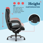 La-Z-Boy Aberdeen Ergonomic Bonded Leather Swivel Executive Office Chair - Black-Padded arms and headrest for pillow-soft support