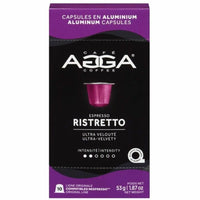 Agga Ristreto Nespresso Compatible Capsules - Light - 10 Pack-Compatible with Nespresso OriginalLine - Light - Capsule - Ristretto - Kosher - 10 / Box