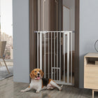PawHut 41" Pet Gate with Walk Through Door - White-This safety gate for stairs allows the door can swing in both directions