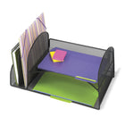 Safco Onyx Mesh Organizer with 4 Compartments - Black-Letter size organizer