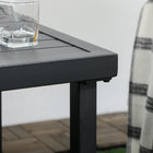 Outsunny Garden Patio Side Table with Umbrella Hole - Black-Adjustable footpads keep the table balanced on uneven ground and prevent scratches on your flooring 