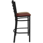 Flash Furniture HERCULES Series Black Ladder Back Metal Restaurant Barstool - Burgundy Vinyl Seat - 2 Pack-Welded Joint Assembly