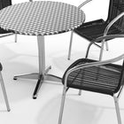 31.5'' Round Aluminum Indoor-Outdoor Table with 4 Black Rattan Chairs (TLH-ALUM-32RD-020BKCHR4-GG)-7