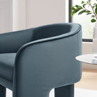 Modway Greer Performance Velvet Upholstered Accent Armchair - Cadet Blue-Dense Foam Padding