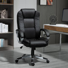 Vinsetto High Back Executive Office Chair with Padded Armrests-Swivel seat and adjustable seat height can better match your desk or your sitting habit