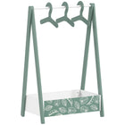 Qaba - Porte-vêtements pour enfants, portant à déguisements avec rangement, cintres - rose-Rangement polyvalent avec tringle suspendue et étagère inférieure pour jouets et chaussures  
