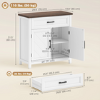 HOMCOM 30" Narrow Modern Farmhouse Sideboard Buffet Cabinet with Storage Doors - White-Anti-tip device enhances safety for peace of mind at home
