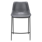 Zuo Magnus Counter Stool - Dark Grey/Black - Set of 2-Plush and durable faux leather fabric