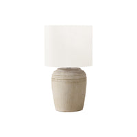 Monarch Specialties 17" H Contemporary Table Lamp - Beige Ceramic / Ivory / Cream Shade-This 17"h table lamp features a stylish, textured beige ceramic base paired with a contemporary ivory fabric shade, perfect for adding a fashionable touch to your living room, bedroom or home office decor