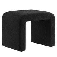 Modway Simba Boucle Fabric Waterfall Stool - Black-Boucle Fabric Upholstery