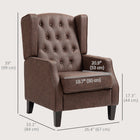HOMCOM Faux Leather Accent Chair with Wood Legs - Thick Padding for Living Room - Brown-Multi-layer board frame ensure reliable strength 
