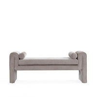 Manhattan Comfort Concord 59" Modern Chenille Upholstered Bench - Dove-Modern Glam Bench for Bedroom and Living Room Usage