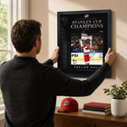 Frameworth Carolina Hurricanes: Taylor Hall PhotoGlass Framed Photo - 18" W x 22" H-Finished size 18x22 inches: Vertical framed display sized for living rooms, offices, fan caves, and sports rooms