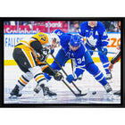 Auston Matthews vs Crosby Toronto Maple Leafs and Pittsburgh Penguins - Framed Canvas - 31" x 22"-Premium canvas print with gallery-wrapped edges