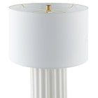 Hudson&Canal Seren 23" Tall Table Lamp with Fabric Shade - Matte White/Brass/White-Rated for one 60W incandescent bulb - 9W LED bulb, 13W fluorescent (CFL) bulb, or 9W self-ballasted LED bulb, E26-base bulb, Bulb not included