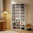 HOMCOM 9-Tier Media Storage Cabinet - 68.9" H - White-Colour: White