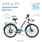 Gyrocopters Glacia Electric Bike for Adults & Teens - Speed 45 kmph - PAS 93 km - White-Enjoy a comfortable and stable ride across city roads with 26” x 2” tires that provide excellent balance and grip