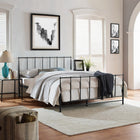 Modway Estate Queen Bed - Brown-Sturdy Powder Coated Steel Frame