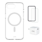 AXS Starter Kit - Ultra Clear MagSafe Case, Screen Protector & 30W Charger for iPhone 17e / 16e-Drop-tested, scratch resistant phone case with shock absorbing air pockets  