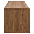 Modway Envision 60" Wall Mount TV Stand - Walnut White-Cable Management Holes