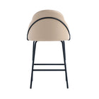 Manhattan Comfort Gracie 22" Modern Leatherette Upholstered Counter Stool - Tan and Black-Minimal Assembly Required. Hardware Included