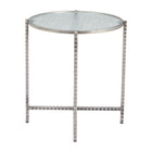 Zuo Vetro Side Table - Silver-Dimensions: 20.5" L x 20.5" W x 22.0" H