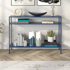 Hudson&Canal Ricardo 42"W Console Table with Metal Shelves - Mykonos Blue-Clean with a soft, dry cloth and no harsh chemicals or abrasive cleaning materials