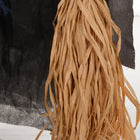 HOMCOM Animatronic Witch with Broomstick Prop Halloween Decoration-Colour: Brown, Grey, Blue 